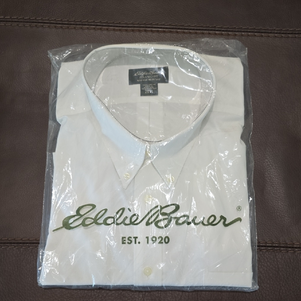Eddie Bauer Men's Classic White Dress Shirt